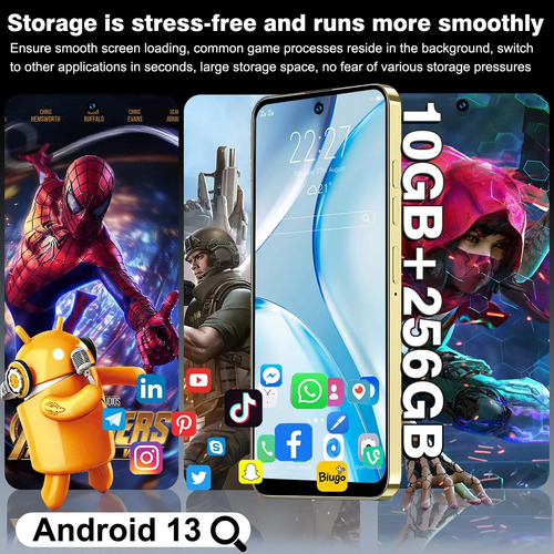 Teléfono Dual Sim 10gb Ram + 256gb Rom 6.79 Pulgadas Gran Pantalla Resolución 1920*1200 8000mah Octa Núcleo Smartphone