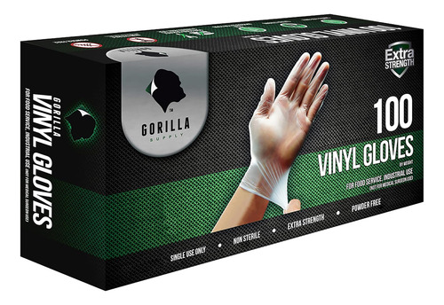 Gorilla Supply Disposable Heavy Duty Vinyl Gloves, Large,...