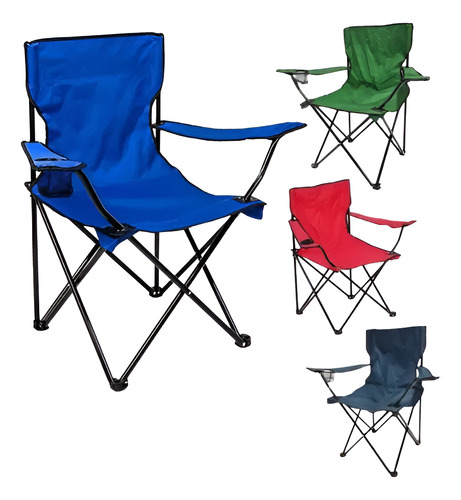 Silla Plegable De Playa Camping Pesca Picnic Con Porta Vaso