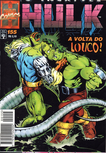 Hulk N° 155 - 84 Páginas Em Português - Editora Abril - Formato 13,5 X 19 - Capa Mole - 1996 - Bonellihq Cx04 Mai24