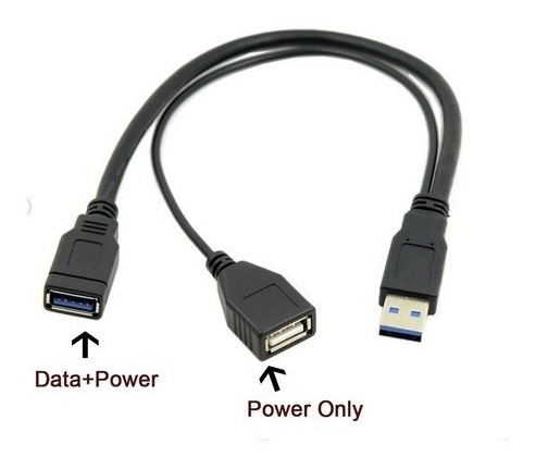 Cable Dual Usb 3.0 Macho A 2 Hembras 20cm Extension