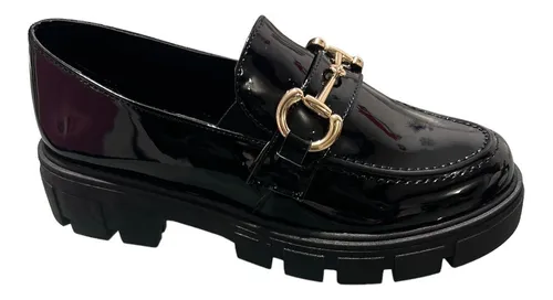 Zapatos Mocasines Mujer Plataforma 4 Cm Negro April Shoes Cuotas