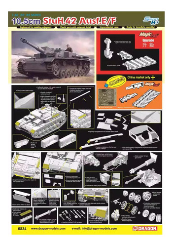 Kit De Maquetas Dragon 6834 1/35 10,5 Cm Stuh.42 Ausf.e/f