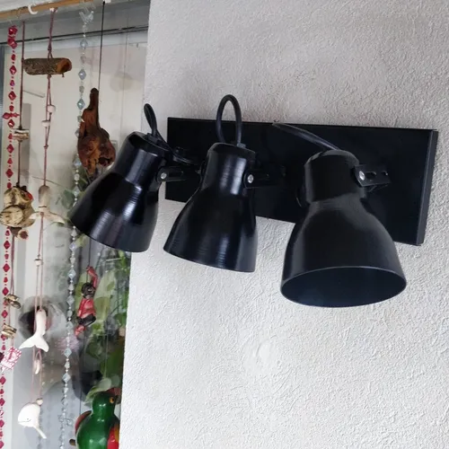 Aplique Spot Económico De Chapa 3 Luces Base Rectangular