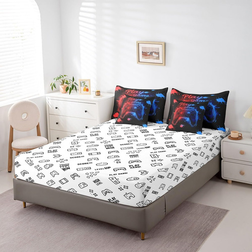 Feelyou Kids Gamer Juego De Cama De 7 Piezas, Tamaño Queen,