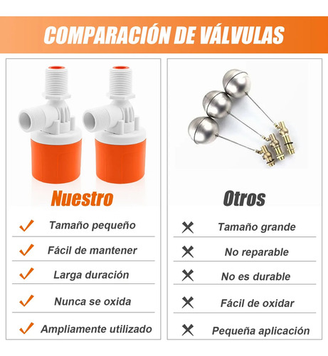 2 Válvula Control Automática Agua Nivel Bola Flotante Tinaco