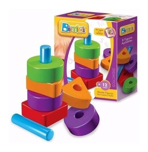 Imagen 1 de 1 de Bimbi Monta Figuras 8 Pzas Piezas Apilables