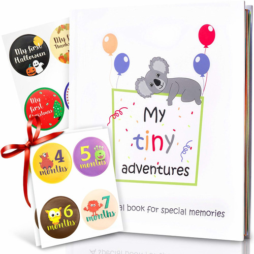 First 5 Years Baby Memory Book + 28 Pegatinas Mensuales E Hi