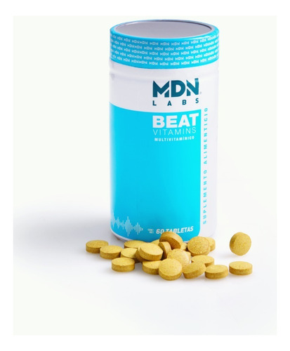 Mdn Labs, Multivitaminico Beat, 60 Tabletas, Vitaminas Sabor Sin sabor