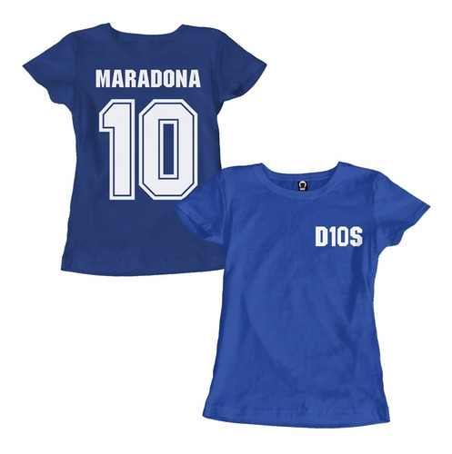 Playera Mujer Maradona 10 Dios Argentina Futbol