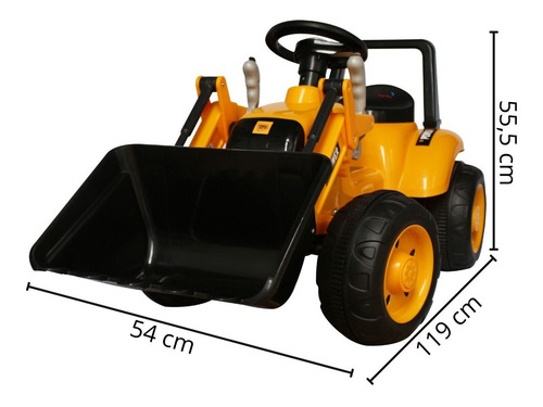 Mini Trator Escavadeira Elétrico 12v Importway Amarelo