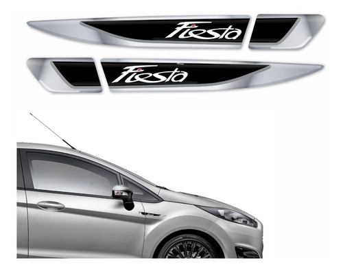 Par Emblema Aplique Lateral Paralama Porta Ford Fiesta Rs11
