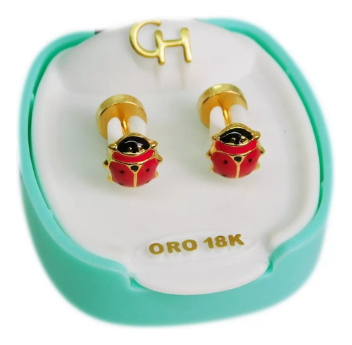 Aros Abridores Bebe Oro18k Ch Vaquita San Antonio 4mm Mod194