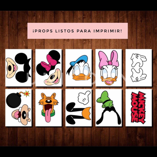 Props Máscaras Mickey Minnie - Cumpleaños Imprimible