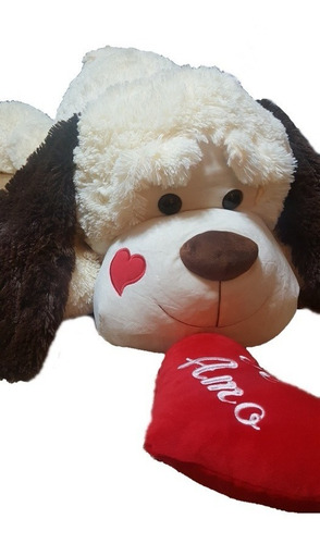 Perro Peluche Acostado Gigante (1.35m) Con Corazon