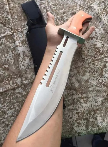 Cuchillo Monte Táctico Navaja Mango De Madera 41 Cm Militar Supervivencia Caza Y Pesca Hoja Acero Inoxidable 420 Incluye Funda De Nylon