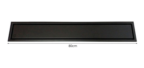 Imagen 2 de 8 de Rejilla Piso Rectangular Invisible De 80cm X 10cm Negro Mate