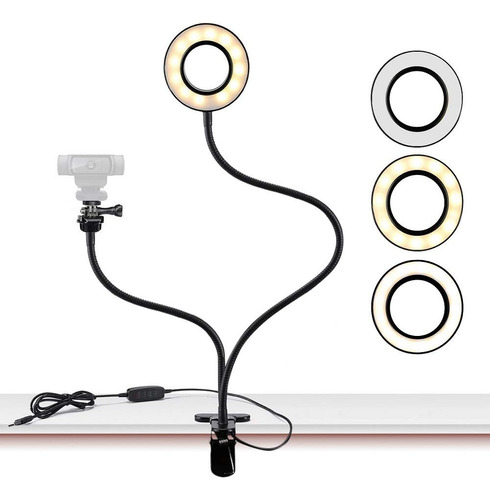 Compatible Con Logitech - Soporte De Luz Para Cámara Web P.