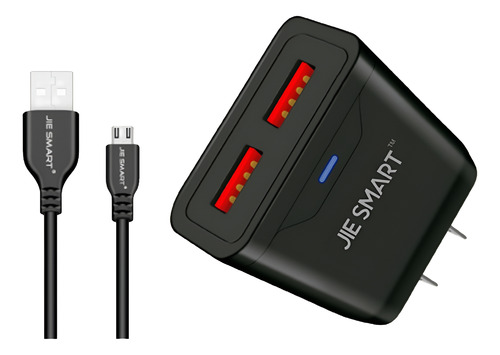 Cargador De Pared V8 Jie Smart 2.1 Amp. 2 Entradas Usb