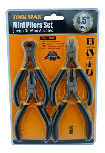 Set Kit Juego Mini Alicates 4.5 Pulgadas 4 Piezas Tmk19881