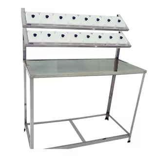 Mesa Condimentadora Com 16 Cubas Pizzaria 119x52cm C/reforço