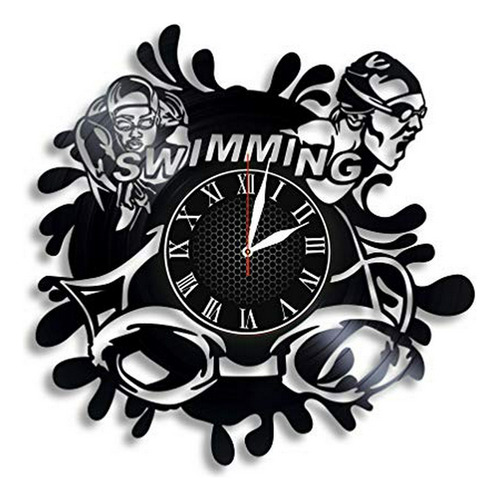 Reloj De Pared De Vinilo Para Piscina, Deporte De Natación, 