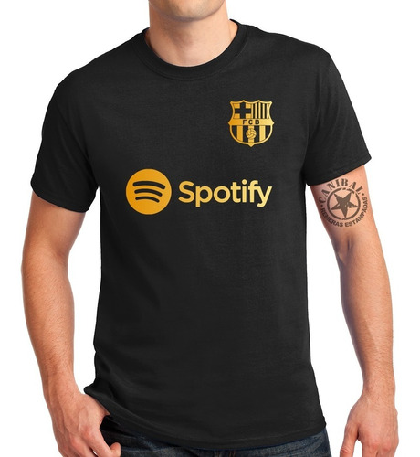 Remeras Barcelona Edicion Exclusiva Estampado Dorado Canibal