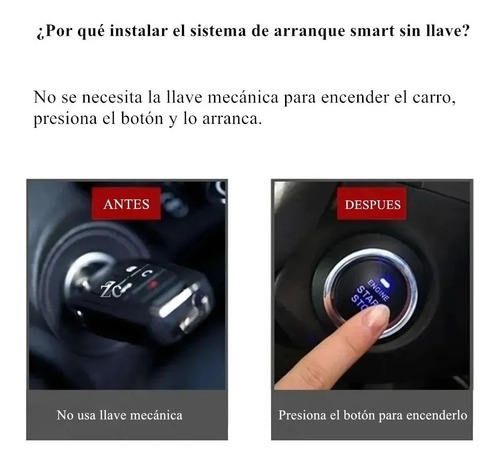 Auto Botón Encendido Arranque Antirobo Start Sin Llave Rfid