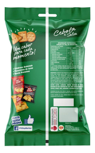 Biscoito Salgado Pit Stop Cebola E Salsa 80gr - Kit Com 12