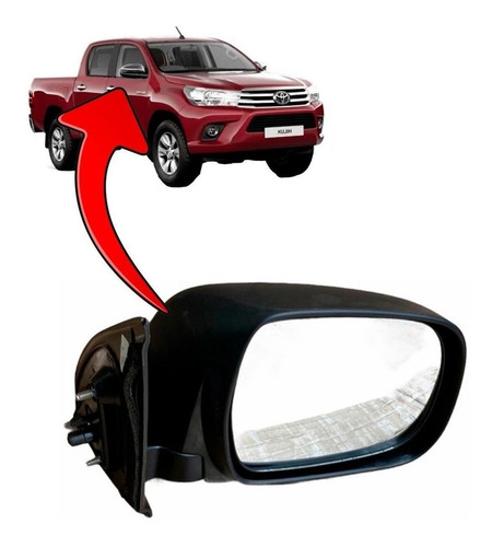 Espejo Puerta Negro Derecho Para Toyota Hilux 2.5 2009 2015