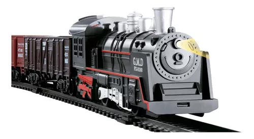 Trem Brinquedo Locomotiva Infantil 14 Peças Menino Inmetro Cor