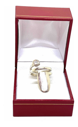 Imagen 2 de 9 de Anillo De Plata 925 Cubic Azul ; Para Uñas