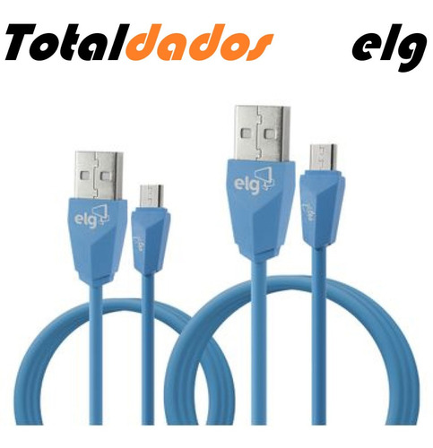 Kit De 2 Cabos Micro Usb De 1m E 2m ELG Cmb512be 3x Mais Res