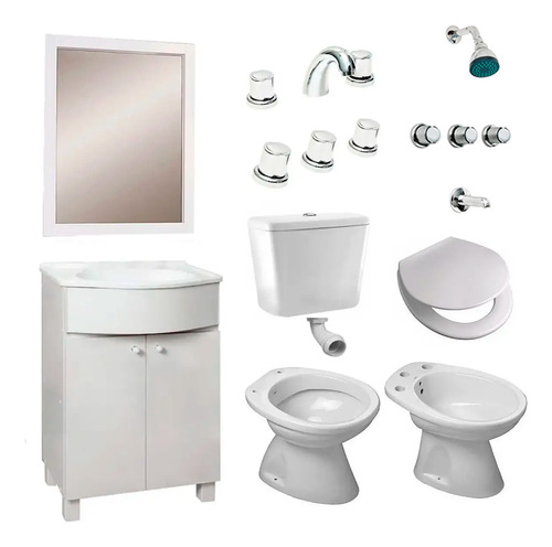 Juego De Baño Completo Griferia Inodoro Vanitory C100