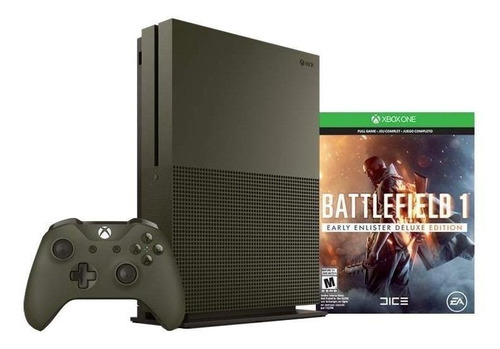 Microsoft Xbox One S 1TB Battlefield 1 Special Edition Bundle color  verde militar