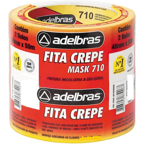 2 X Fita Crepe Larga Branca 48mm X 50m - Adelbras