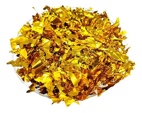 1 Kg Confeti De Papel Metálico Color Dorado