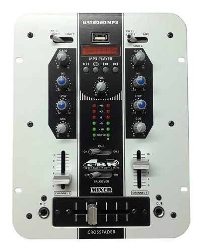 Consola Mixer 2 Canales Bat-2020 Mp3 Gbr