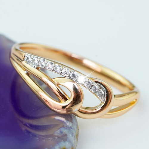 Imagen 1 de 9 de Anillos Compromiso Oro 18k Estilo Joyeria Mujer Sortija