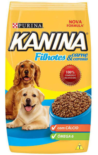 Ração Kanina Carne E Cereais Para Cães Filhotes 15kg