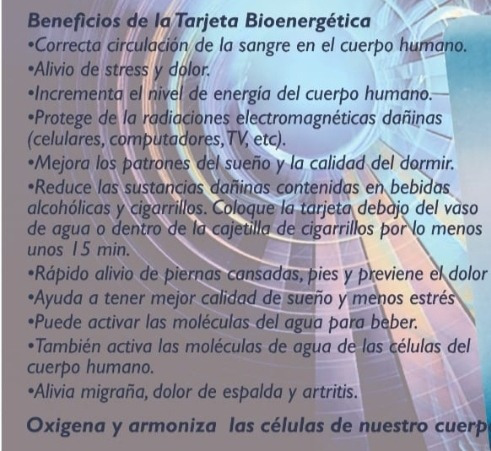 Tarjeta Bioenergetica