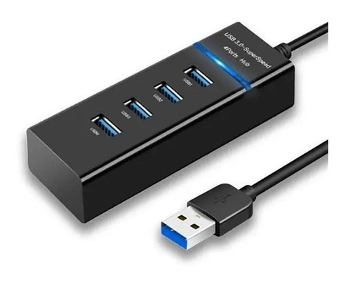 Hub Usb 3.0 5gbps Carregador 4 Portas P Computador Windows 