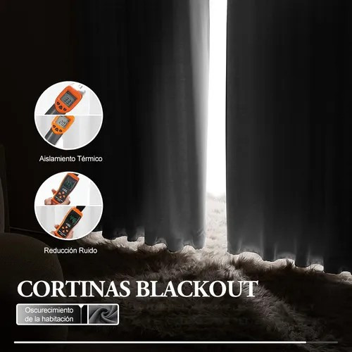 NANWEI Cortinas Blackout con bolsillo para varilla para recamara sala Premium 270X215cm 2 Paneles Aislamiento térmico y Reducción de ruido Tela impermeable Blanco