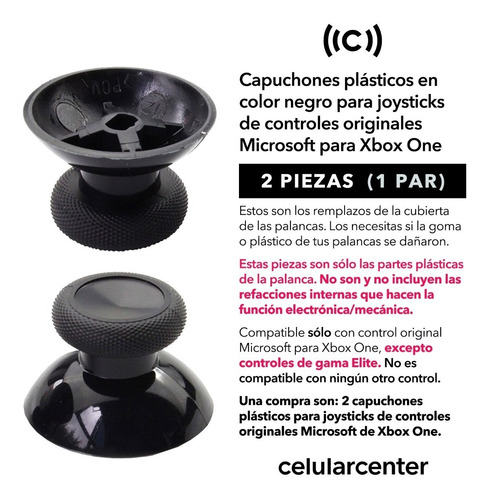 2 Piezas Capuchón P/control Xbox One Tapa Goma Joystick 1par