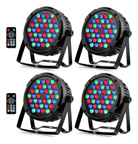 Luces Par Led De 36led, 4 Pack Luces Par Rgb De 36w Con...