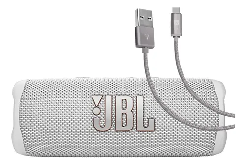 comprar Altavoz Jbl Flip 6 Blanco Impermeable Con Cable Case Logic