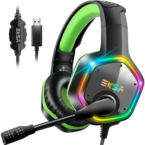 Imagen 1 de 10 de Auriculares Gamer Headset Eksa E1000 Rgb Usb Multiplataforma
