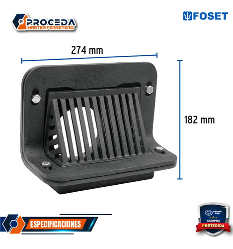 Coladera De Hierro Pretil Para Azotea, F