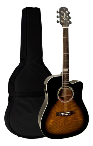 Violão Aço Eletrico Giannini Gf1d Ceq Ts Sunburst + Capa