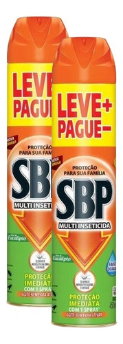 Kit 2 Multi Inseticida Aerossol Óleo De Eucalipto Sbp 450ml